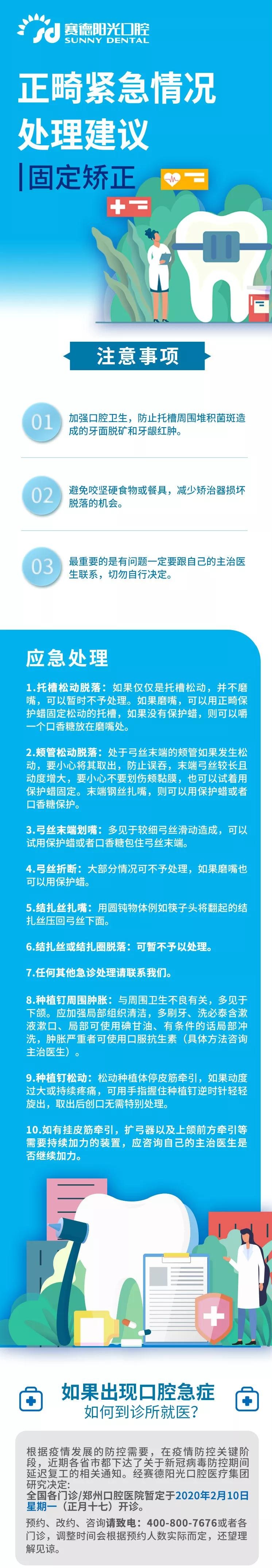 固定矫正患者可能出现的紧急情况以及注意事项